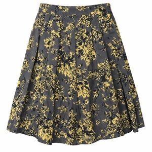 Floral Gray and Yellow‎ Women's Skirt